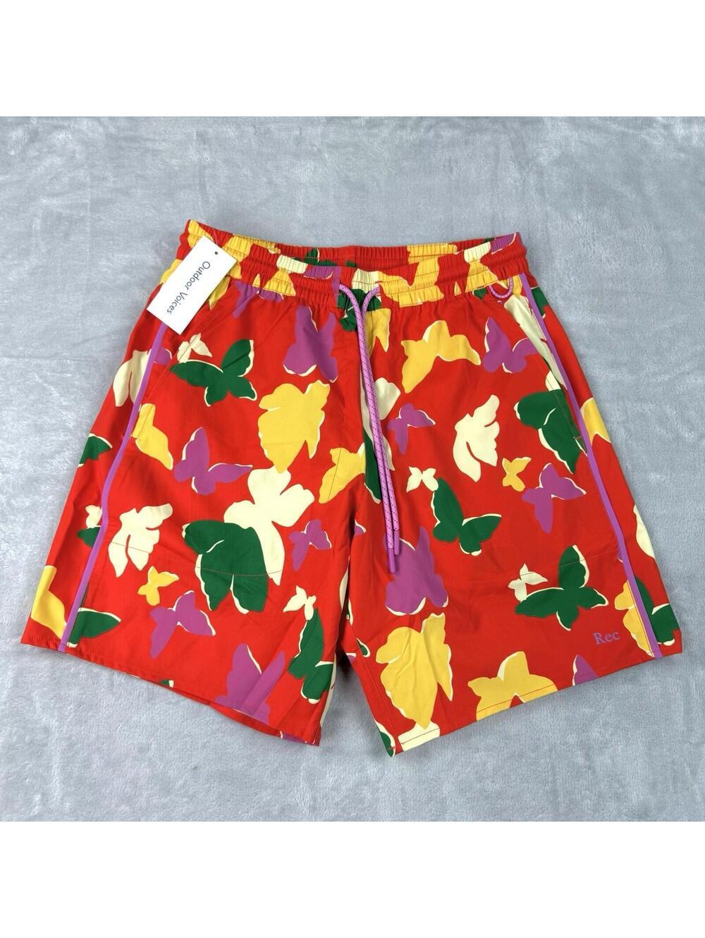 Outdoor Voices Butterfly Print Shorts Colorful Lined Activewear XS Summer NWT